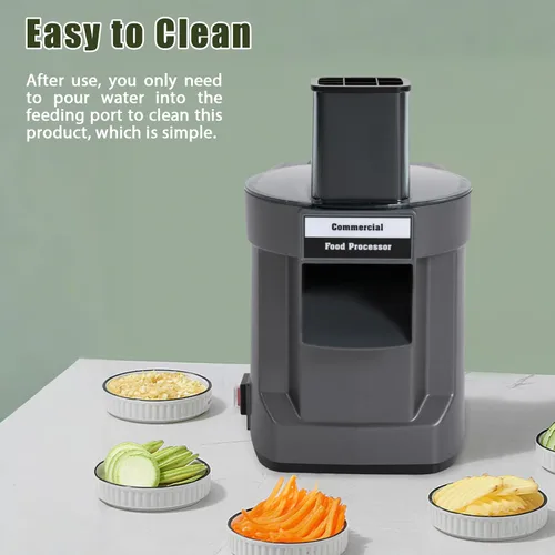 Miniatura 4 de Cortador de verduras comercial 3 en 1, procesador de verduras multifuncional de 110 V, picador de verduras eléctrico, máquina de ensalada