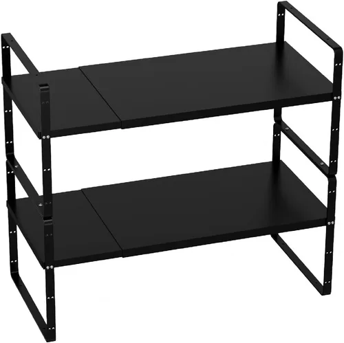 Miniatura 6 de Slideep Organizador de armario expandible, organizador de armario de cocina grande, organizador de estantes apilables grandes, organizador de Negro