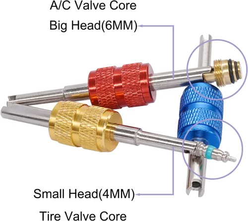 Miniatura 5 de TWTADE Kit de herramientas de extracción de vástago de válvula de neumático, herramienta de extracción de núcleo de válvula de aire acondicionado