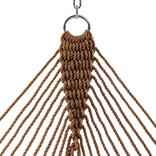 Miniatura 5 de Original Pawleys Island Hamaca de cuerda DuraCord marrón antiguo de lujo, 13 pies x 60 pulgadas, 2 personas, capacidad de 450 libras, barra