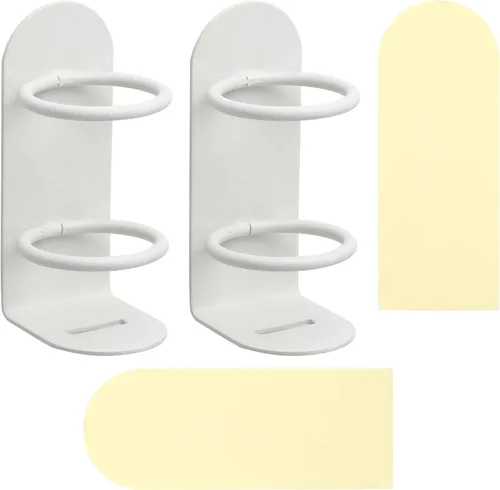 Paquete de 2 soportes eléctricos para cepillos de dientes que se adhieren a la pared, soporte eléctrico de metal para cepillado de dientes, Blanco