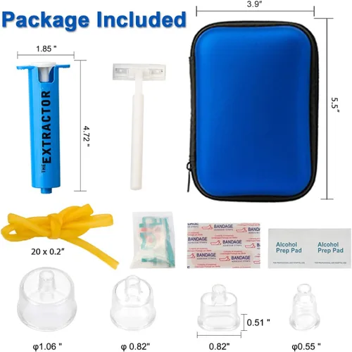 Miniatura 3 de Kit de mordida de serpiente, kit de picadura de abeja, suministros de primeros auxilios de emergencia, bomba de succión para extractor de veneno