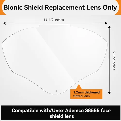 Miniatura 2 de Feekoon - Lente de repuesto para protector facial compatible con S8555, compatible con protector facial Honeywell/Uvex S8500/S8510, visera