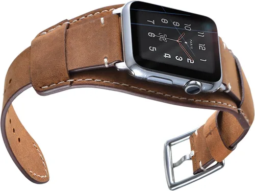 Miniatura 4 de Correa compatible con Apple Watch de 49/46/45/44mm/42mm (Series 3 2 1), pulsera de cuero genuino Crazy Horse Compatible con iWatch Ultra/Ultra2