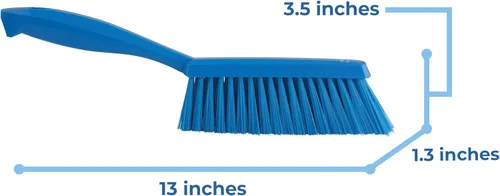 Miniatura 2 de Vikan 45873 Cepillo de limpieza de banco, cepillo de cerdas suaves de polipropileno/poliéster, cepillo y barredora con asa, 14 pulgadas, azul