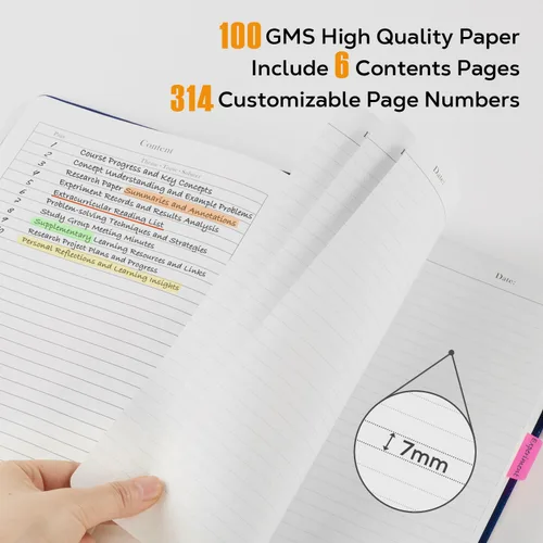 Miniatura 4 de FOCUS DAY Cuaderno de Cuero con Páginas Rayadas, 320 Páginas Cuaderno de Tapa Dura para Escribir y Tomar Notas para Mujeres y Hombres, B5
