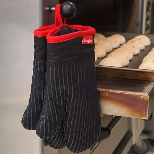 Miniatura 5 de Juego de guantes de horno y soportes para ollas, guantes de cocina resistentes al calor y soportes para ollas, juego de guantes de horno de silicona