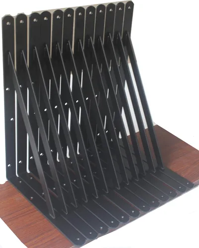 Miniatura 54 de Paquete de 16 soportes de estante resistentes negros de 20 pulgadas de largo x 12 pulgadas de alto con tornillos, soportes de estante de metal