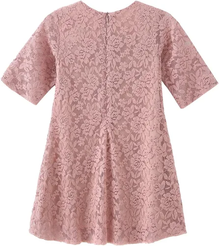 Miniatura 2 de Vestido de fiesta semiformal de encaje floral con manga 34 para niñas de 4 a 11 años