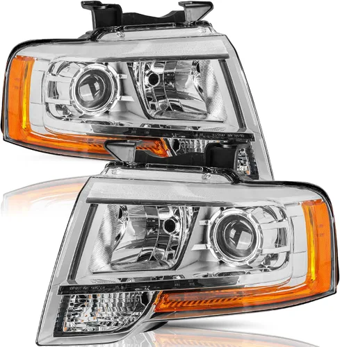 Miniatura 12 de TUSDAR Conjunto de faros delanteros con bombillas para Ford Expedition 15, 16, 17, lado izquierdo del conductor, repuesto de faros delanteros