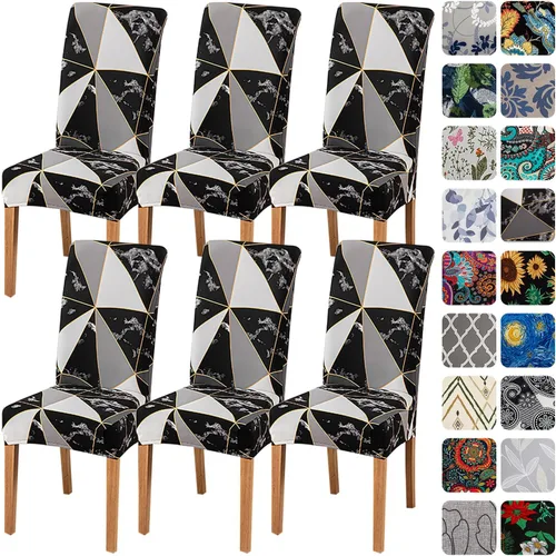 Miniatura 9 de HZDHCLH Juego de 4 fundas para sillas de comedor color burdeos, fundas elásticas de elastano para sillas Parsons, paquete de 4, fundas de asiento