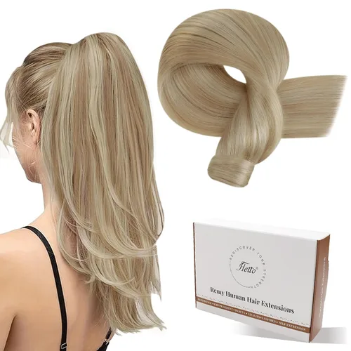 Miniatura 32 de Hetto - Extensiones de cabello humano onduladas con clip, color #2 castaño oscuro, extensiones de cabello humano natural para cabeza completa