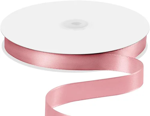 Cinta de satén de 5/8 pulgadas x 100 yardas, cinta de seda rosa con carrete, ideal para envolver regalos, ramos florales, manualidades, decoraciones