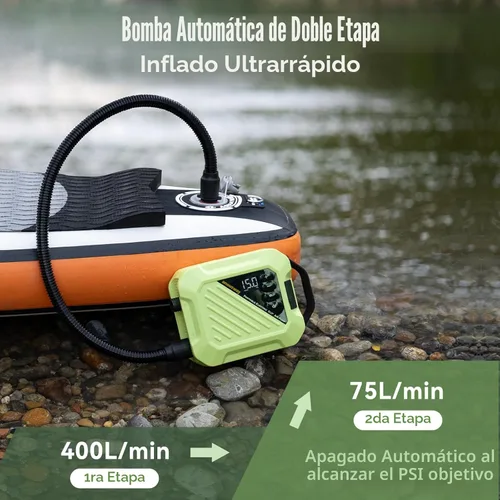Miniatura 8 de Paddle Board Electric Pump 20PSI High Pressure Rechargeable SUP Air Pump, Intelligent Dual Stage Inflation & Deflation,Auto-Off for Stand Up Paddle