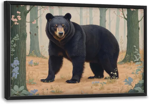 Miniatura 139 de Cuadros Grandes Enmarcados Arte de Pared para Sala de Estar, Lobos del Bosque Decoración de Pared de Gran Tamaño Lobo Animal Impresión en Lienzo