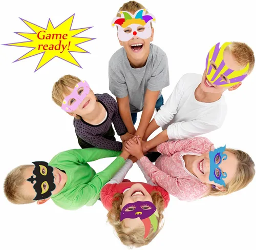 Miniatura 2 de Máscara de mascarada, máscaras de papel de graffiti para niños, recuerdos de fiesta de safari en la selva, temática de cumpleaños, cosplay, fiesta