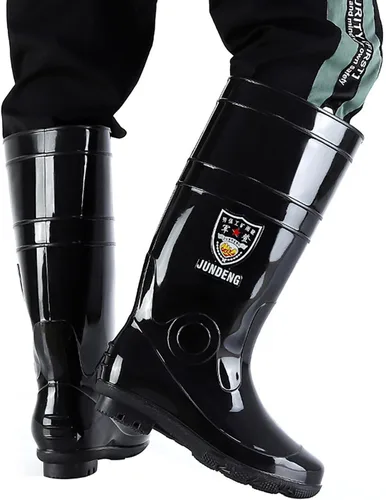 Miniatura 9 de Botas de lluvia largas para hombre, botas de pesca impermeables y cómodas, botas de cubierta de PVC antideslizantes, botas duraderas y transpirables