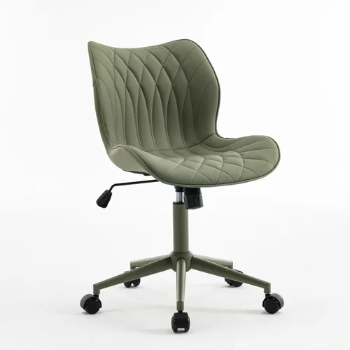 Miniatura 9 de YOUNUOKE Silla de escritorio sin brazos, cómoda silla de oficina con ruedas, silla ergonómica para el hogar, sillas ajustables para computadora