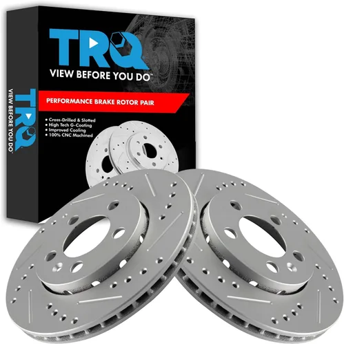 Miniatura 246 de TRQ Juego de rotores de freno de rendimiento trasero con revestimiento G premium compatible con Mazda 6 2014-2021