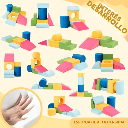 Miniatura 4 de Edbuosy Juguetes de Escalada para Niños Pequeños en Interiores, 7 Piezas de Coloridos Bloques de Espuma para Trepar, Juego de Escalada Suave Modular