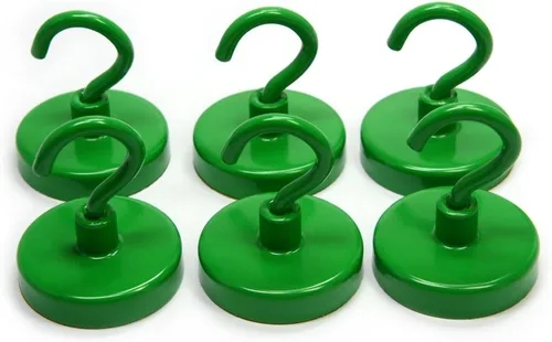 Miniatura 9 de CMS MAGNETICS - Paquete de 2 ganchos de neodimio de 1.575 pulgadas, color negro, transparente de 8 libras y clasificación de fuerza de tracción