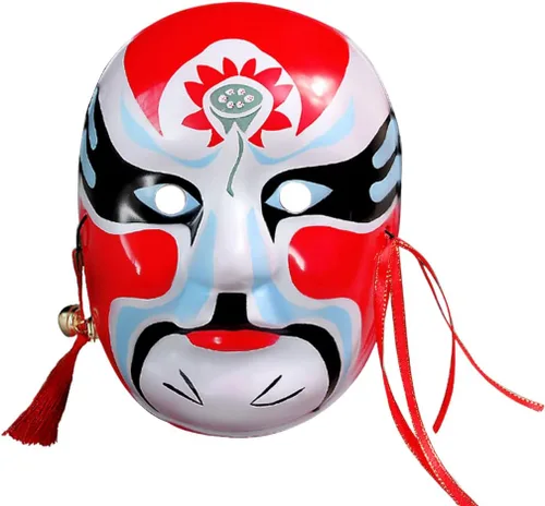 Miniatura 10 de Máscara de la ópera de Beijing, máscara de cosplay, disfraz de Halloween, accesorios para fiestas Guanyu-negro