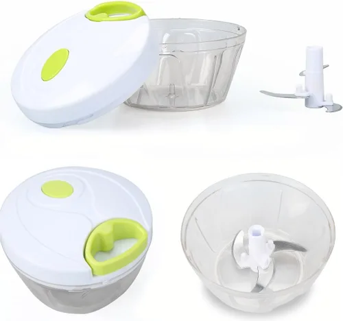 Miniatura 4 de Procesadora manual para verduras, frutas, frutas secas, y cebollas. Picadora y mezcladora manual., Blanco