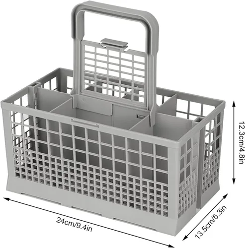 Miniatura 2 de Cesta universal para cubiertos para lavavajillas, 9.4 x 5.3 x 4.8 pulgadas, soporte de cubiertos de acrilonitrilo butadieno estireno – Compatible