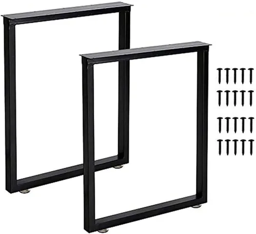 Miniatura 16 de Patas rectangulares industriales de metal de 16 pulgadas de altura, patas de banco de metal para mesa, diseño moderno de mediados de siglo, juego