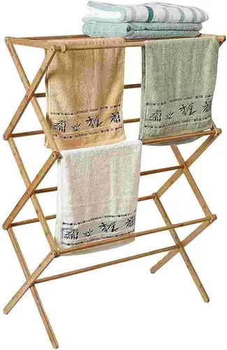 Miniatura 2 de TOMYEUS Tendedero de ropa para el suelo, tendedero de ropa para caballos, toallas, estante plegable para secadora de ropa, organizador