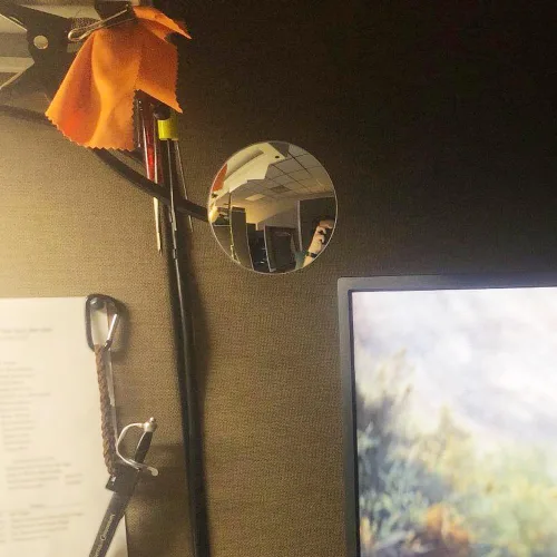 Miniatura 9 de Ampper Espejo de seguridad con clip, espejo de cubículo convexo para seguridad personal y escritorio, monitores retrovisores o en cualquier lugar