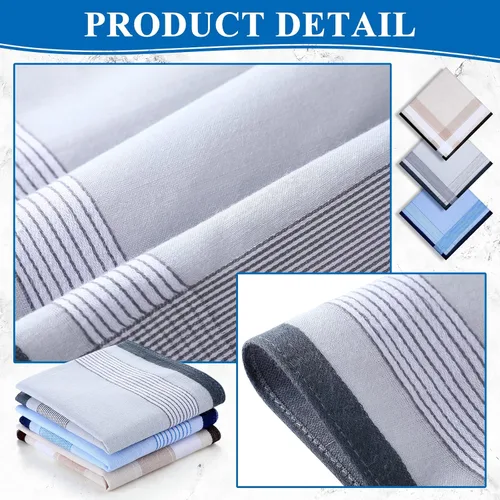 Miniatura 7 de Pañuelo de 24 piezas para hombre pañuelo a cuadros para hombre suave regalo para hombres talla única Multi color talla única