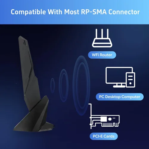 Miniatura 4 de Antena SMA WiFi 6e 2T2R 2.4G/5G de doble banda para GIGABYTE AORUS Z390 Z270 Z370 Z490 Z590 Z690 X470 X570 X570S X570I H470I H610 B466 45B 0 B550