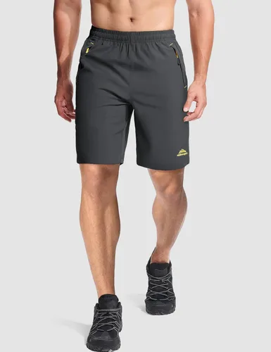 Miniatura 3 de MAGCOMSEN Pantalones cortos deportivos para hombre de 9 pulgadas, de secado rápido, ligeros, deportivos, para entrenamiento, senderismo, gimnasio