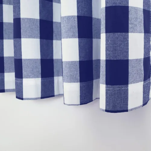 Miniatura 90 de Cenefas de cortina para ventana de 16 pulgadas de largo, 2 paneles de cuadros búfalo, cortinas pequeñas con bolsillo para barra, estilo clásico