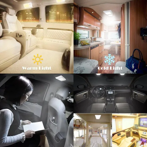 Miniatura 3 de Luces interiores de doble LED para autocaravana, 12 V CC con interruptor de pantalla táctil de iluminación de 5 modelos, repuesto interior de 24 V