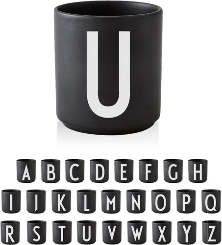 Miniatura 17 de Design Letters Taza de café con inicial A-Z Taza de café de Navidad con monograma para hombres, mujeres, tazas de porcelana de 11 onzas, taza