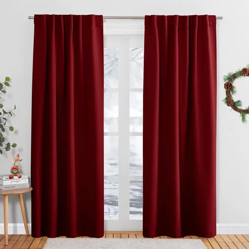 Miniatura 120 de PONY DANCE Cortinas cortas con aislamiento térmico para ventana pequeña, para guardería, baño, cocina, lavandería, caravana, sótano, 29 pulgadas
