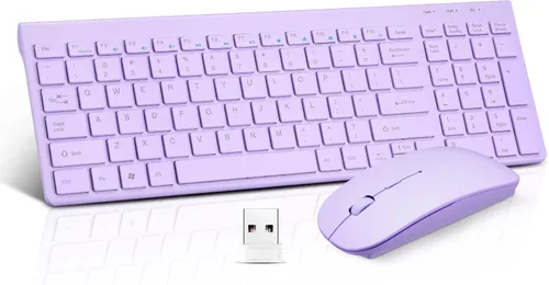 Miniatura 9 de Combo de teclado y ratón inalámbricos, conjunto de teclado y ratón inalámbricos compacto y silencioso 2.4G, diseño ultradelgado y elegante