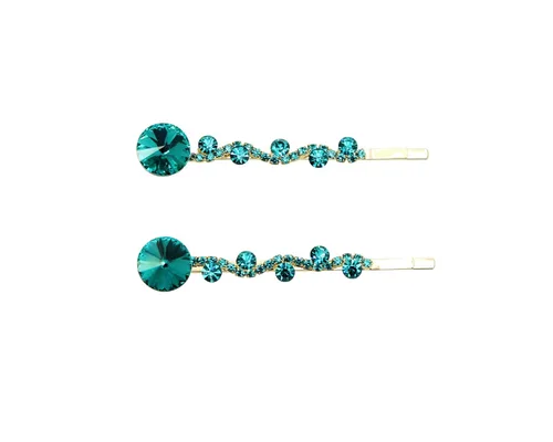 Miniatura 6 de Faship Un par de pinzas para el cabello AB con diamantes de imitación de alta calidad, 2 pines