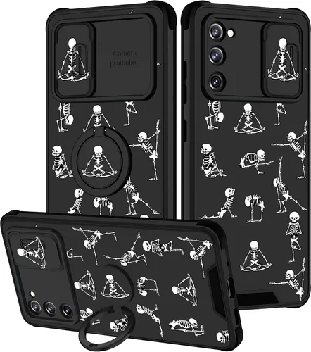 Miniatura 109 de Funda 2 en 1 para Samsung Galaxy Note 10 Plus con diseño de calavera para teléfono con diseño de esqueleto para yoga, fantasma, horror, con cubierta