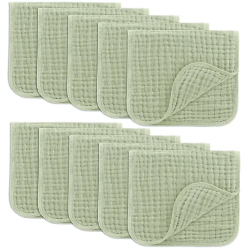 Miniatura 16 de Comfy Cubs - Paquete de 6 paños de muselina para eructos, 20 x 10 pulgadas, grandes, de 6 capas, 100 % algodón ultra absorbente para babeo