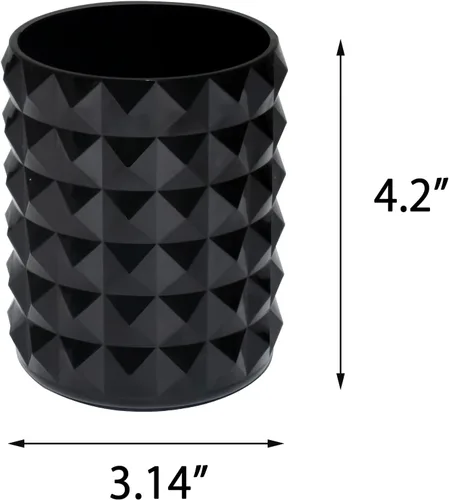 Miniatura 3 de Organizador para brochas de maquillaje acrílico, soporte para lápiz negro, solución de almacenamiento para brochas de cosméticos de cristal, redondo