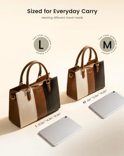 Miniatura 6 de LOVEVOOK Bolso para mujer, bolso de hombro vintage de cuero, pequeño bolso bandolera para damas, bolso de mano con asa superior y bandolera