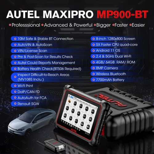Miniatura 4 de Autel Escáner MaxiPRO MP900-BT con $60 MV108S MP900BT 2026 Igual que MS906 PRO MS906 MAX MK908 con ECU C0ding, 3000+ prueba activa, servicio