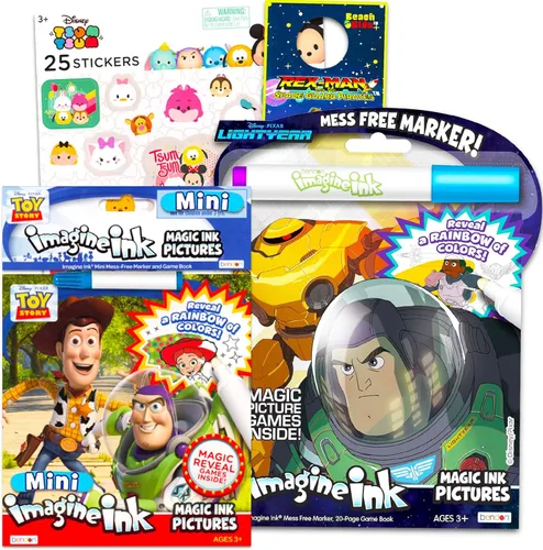 Disney Toy Story Lightyear Imagine - Juego de libros para colorear para niños, niños pequeños, 2 libros de actividades sin desorden con calcomanías