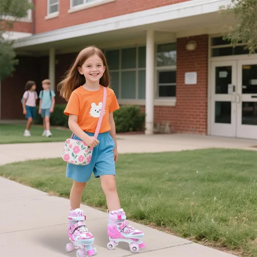 Miniatura 5 de Patines de ruedas para niños, patines ajustables para jóvenes y adolescentes de 5 a 8 años, 8 a 12 y 12 a 14 años, con ruedas iluminadas, patines