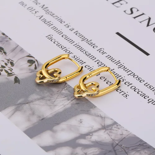 Miniatura 5 de ToHeart Aretes de trébol de oro para mujer, aretes de aro de trébol de oro de 14 quilates, ligeros, aretes de trébol de cuatro hojas, regalos