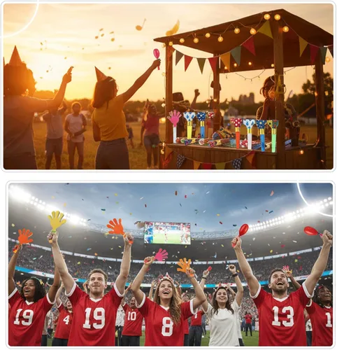 Miniatura 6 de Yunsailing 224 piezas para hacer ruido para fiestas, a granel, incluye sopladores de papel con flecos, cuernos para eventos deportivos, adultos