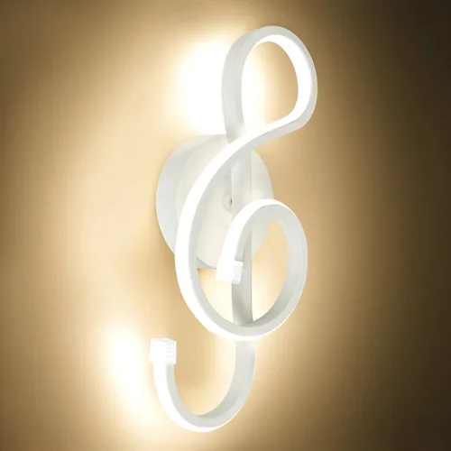 Miniatura 9 de XEYOU Lámpara de pared moderna de 22 W, lámpara de pared LED creativa para interiores, símbolo musical, decoración artística, lámpara de pared